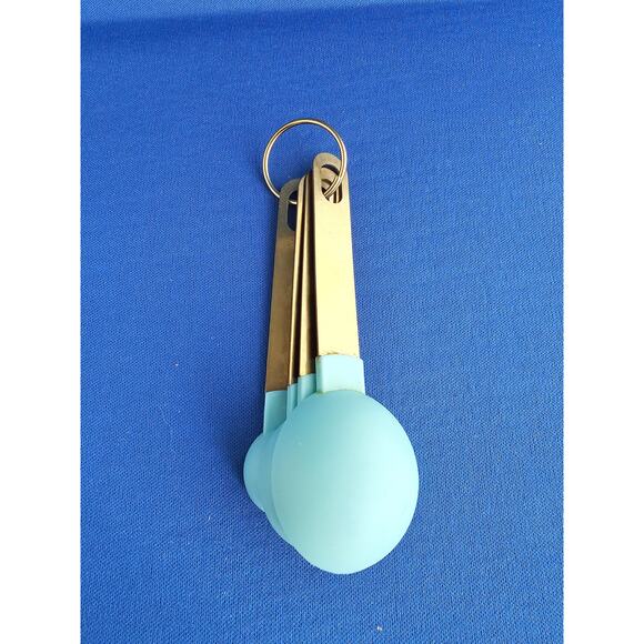 Set Of 4 Gold/Turquois Measuring Spoons - Picture 4 of 4